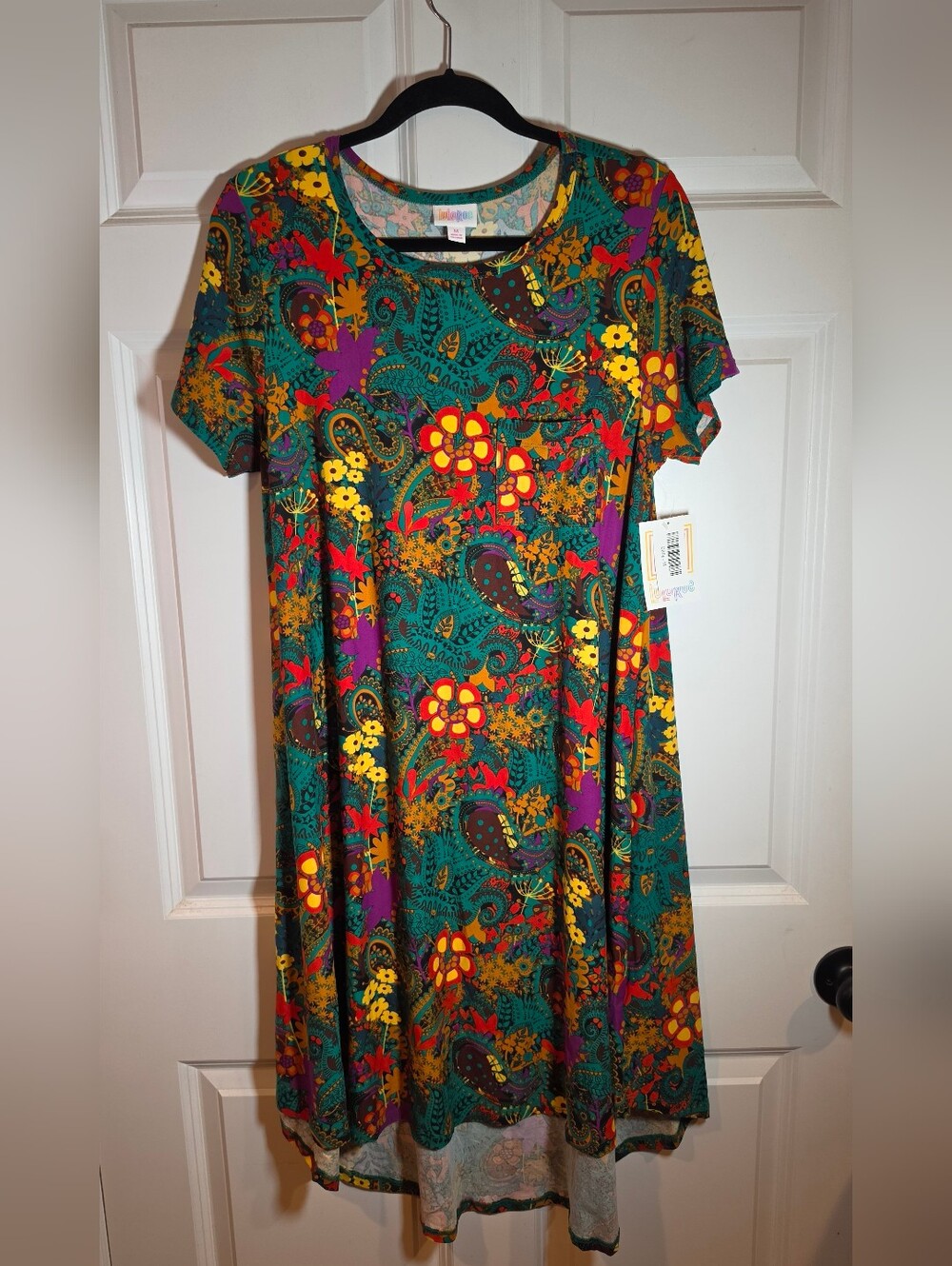 NWT Lularoe Carly Multicolor Floral Paisley High Low Midi Dress M
